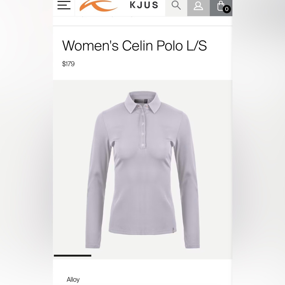 NWT KJUS Women's Celin Polo Long Sleeve Grey/Alloy Size XS
